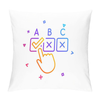 Personality  Correct Checkbox Line Icon. Select Answer Sign.  Pillow Covers