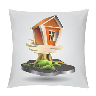 Personality  Vector Illustration Of A Small Tree House Pillow Covers