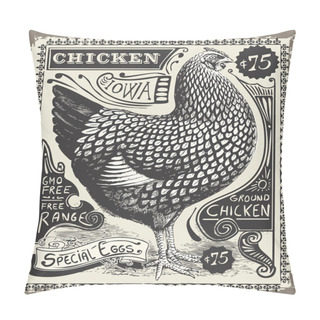 Personality  Vintage Poultry And Eggs Advertising Page Pillow Covers