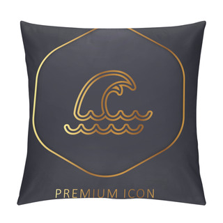 Personality  Big Wave Golden Line Premium Logo Or Icon Pillow Covers