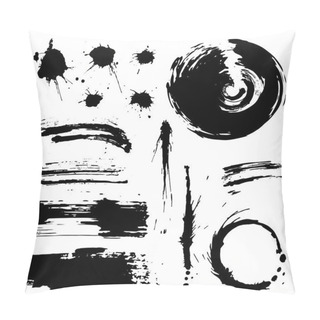 Personality  Grunge Blots And Splash Vector Silhouette Pillow Covers