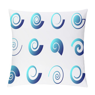 Personality  Blue Spiral Icons Pillow Covers