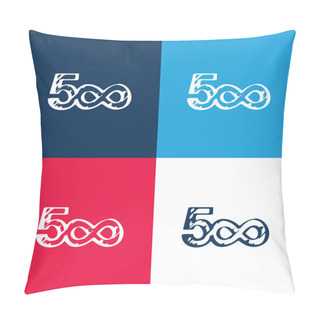 Personality  500 Sketched Social Logo With Infinite Symbol Blue And Red Four Color Minimal Icon Set Pillow Covers