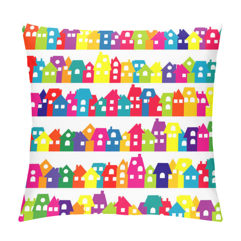 Personality  Colored doodle houses pillow covers