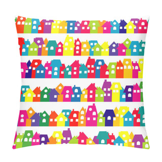 Personality  Colored Doodle Houses Pillow Covers