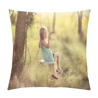 Personality  Girl On A Swing Pillow Covers