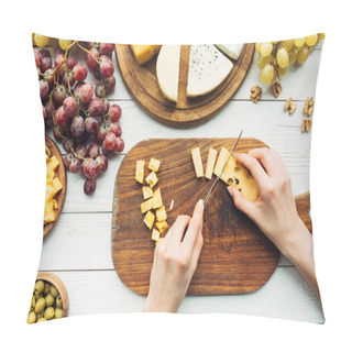 Personality  Woman Cutting Cheese Pillow Covers