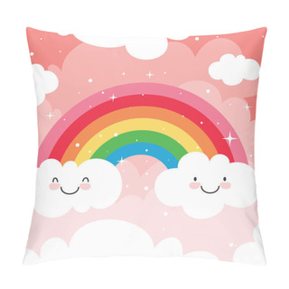 Personality  Concept Of A Colorful Rainbow Pillow Covers