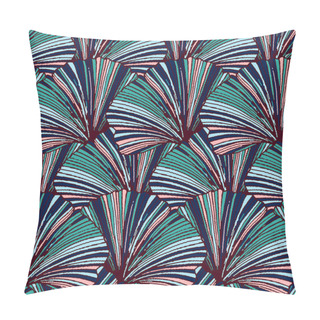 Personality  Vector Seamless Pattern With Hand Drawn Striped Leaves Pillow Covers