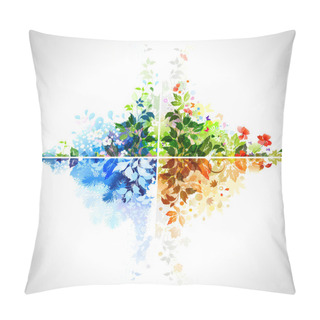 Personality  Raster Version Of Set Of Four Season Banners Pillow Covers