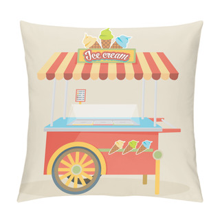 Personality  Colorful Ice Cream Cart Pillow Covers