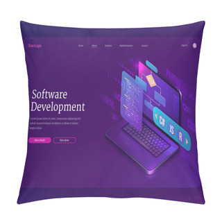 Personality  Software Development, Coding Isometric Landing Pillow Covers