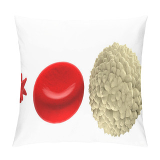 Personality  Main Blood Cells In Scale Isolated On White Pillow Covers