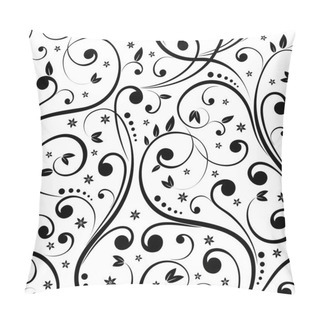 Personality  Seamless Abstract Black Floral Background Isolated Pillow Covers