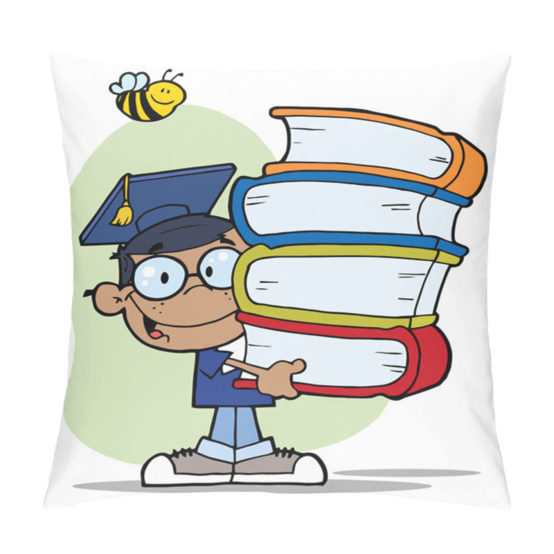Personality  African American Boy With Books In Their Hands pillow covers