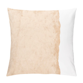 Personality  Top View Of Vintage Empty Aged Paper Isolated On White Pillow Covers