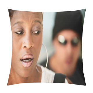 Personality  Woman Being Stalked Pillow Covers