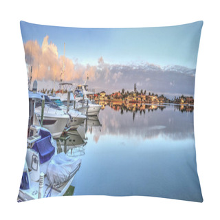 Personality  Sunrise Over The Boats In Esplanade Harbor Marina In Marco Islan Pillow Covers