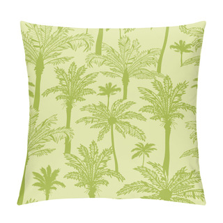 Personality  Green Palm Trees Seamless Pattern Background Pillow Covers