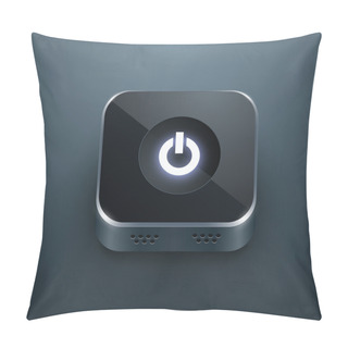 Personality  Black Power Button Vector Pillow Covers