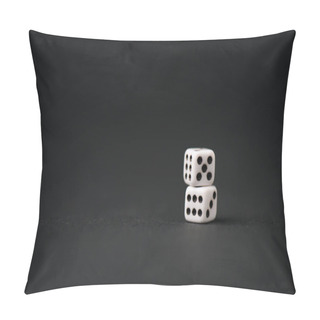 Personality  White Dice On Black With Copy Space  Pillow Covers