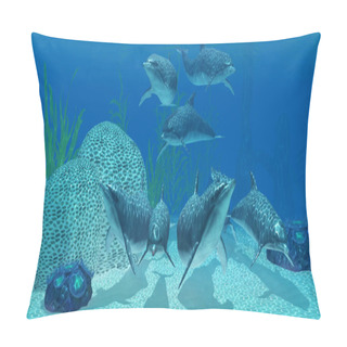 Personality  Dolphin Pod Underwater Pillow Covers