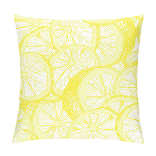 Personality  Lemons Hand Drawn Seamless Vector Pattern Pillow Covers