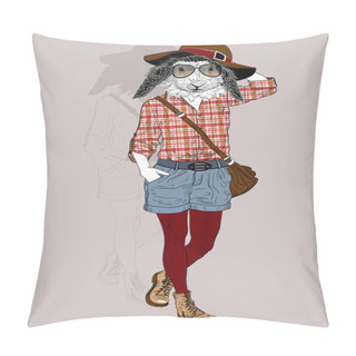 Personality  Fashion Rabbit Portrait  Pillow Covers