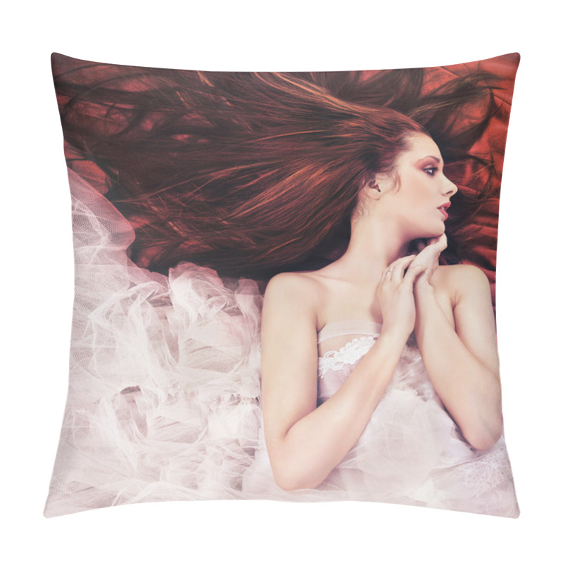 Personality  Delicate Brunette Posing Pillow Covers