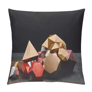 Personality  Beautiful Shiny Faceted Minerals On Black Background  Pillow Covers