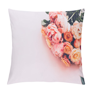 Personality  Fresh Bunch Of Pink Peonies And Roses Pillow Covers