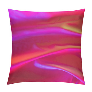 Personality  Pink And Crimson Shiny Silk Fabric Background Pillow Covers