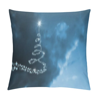 Personality  Snowflake Christmas Tree Pattern Shape Glowing In Sky Pillow Covers