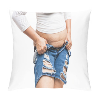 Personality  Fat Teen Girl Tried To Wear Trousers. Pillow Covers
