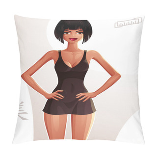 Personality  Pretty Woman Wearing A Nighty. Pillow Covers