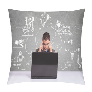 Personality  Business Man Thinking About New Projects Pillow Covers