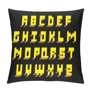 Personality  3d Font Type. Vector Alphabet Pillow Covers