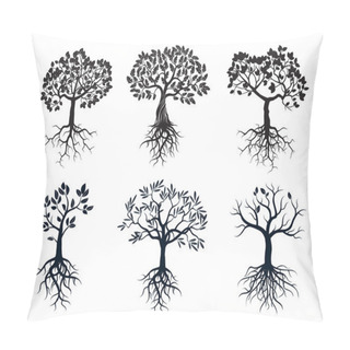 Personality  Set Of Black Trees And Roots Pillow Covers