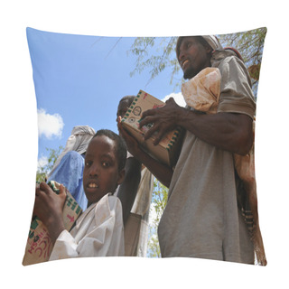 Personality  African Father And Son Were Receiving Assistance Pillow Covers