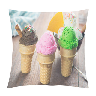 Personality  Various Cone Ice Creams Pillow Covers