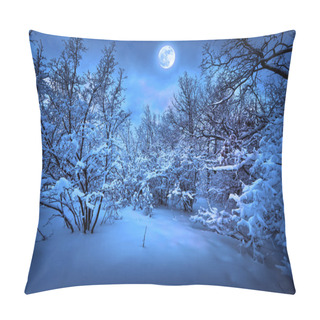 Personality  Moonlight Night In Winter Wood Pillow Covers