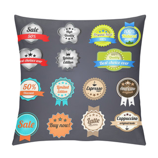 Personality  Set Of Retro Vintage Badges And Labels Pillow Covers