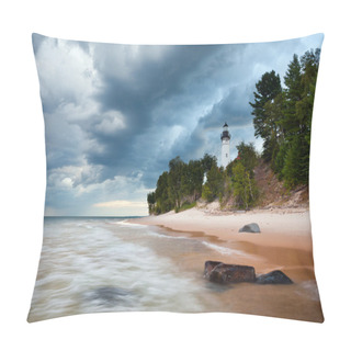 Personality  Au Sable Lighthouse. Pillow Covers