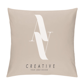 Personality  Double AA Letter Logo Design. Reflection Effect Vector Illustration Sign. Pillow Covers