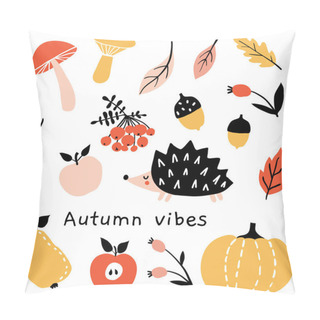 Personality  Autumn Mood. Fall Season Doodle Set Pillow Covers