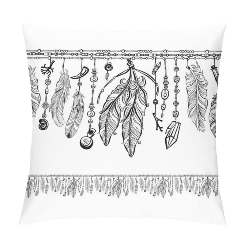 Personality  Background with feathers and Pattern brush  pillow covers