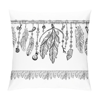 Personality  Background With Feathers And Pattern Brush  Pillow Covers
