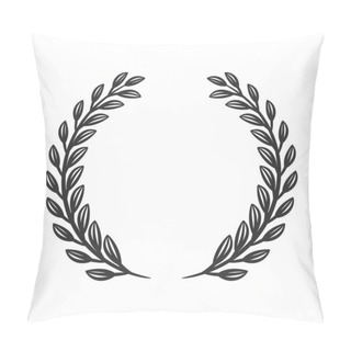 Personality  Laurel Wreath Vector Illustration Black And White Hand Drawn Pillow Covers