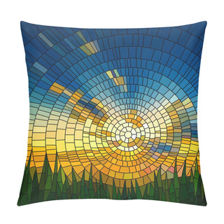 Personality  Vector Illustration Of Sunset In Grass. Pillow Covers