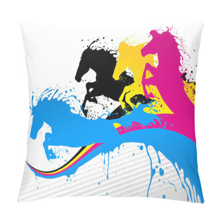 Personality  Horse Line Cmyk Pillow Covers